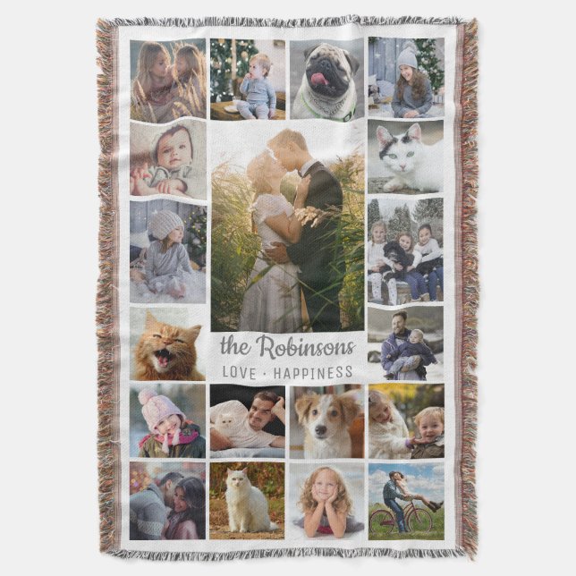 Couverture Collage de photo de famille 19 images + Blanc gris (devant Vertical)