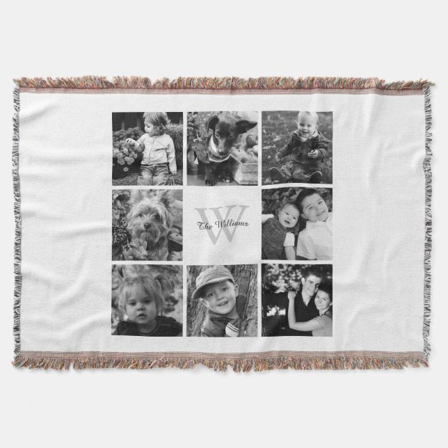 Couverture Collage photo de la famille personnalisée blanche (Devant)