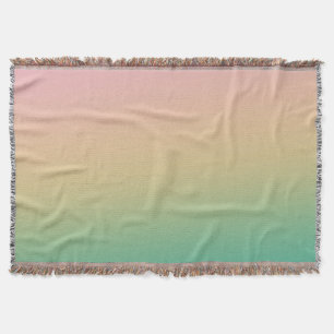 Couverture Coloré Ombre Gradient Turquoise Peach rose