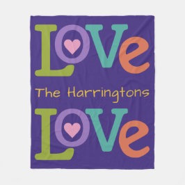 Couverture colorée d'ouatine d'amour