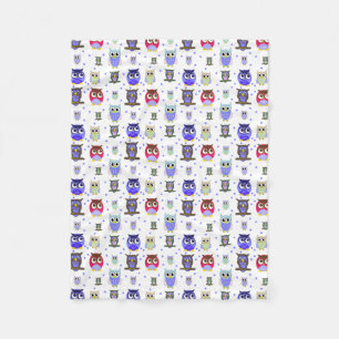 Couverture colorée d'ouatine de hiboux de bande