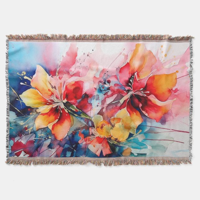 Couverture Colorful Watercolor Flowers Vibrant Art (Devant)