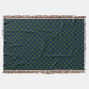 Couverture Colquhoun tartan bleu vert plaid