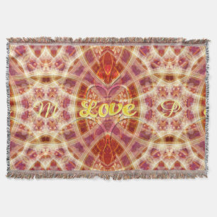 Couverture Confiance en l'amour Art géométrique tissé Thon Bl