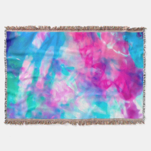 Couverture Cool Artsy Girly Purple Rose Blue Tie Dye Motif (Devant)