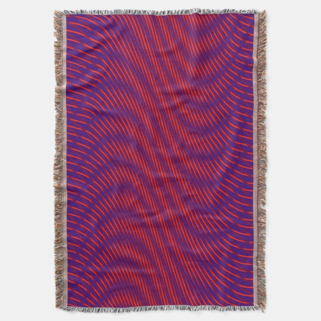 Couverture Cool et moderne Abstrait Moiré Effet violet et rou (devant Vertical)