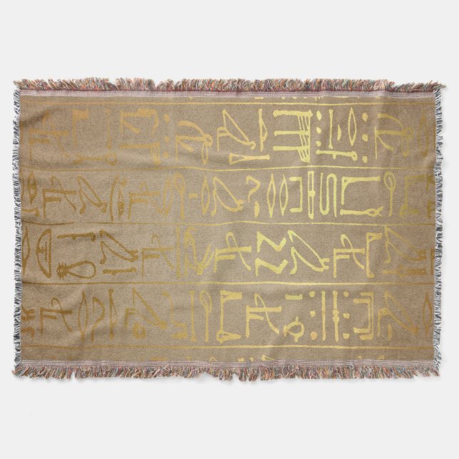 Couverture Copie égyptienne de papier de hiéroglyphes d'or (Devant)