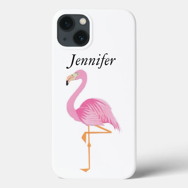 Couverture coque iphone flamingo rose monogramme (Verso)