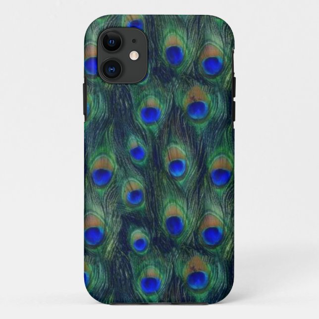 couverture coque iphone paon plumes (Dos)