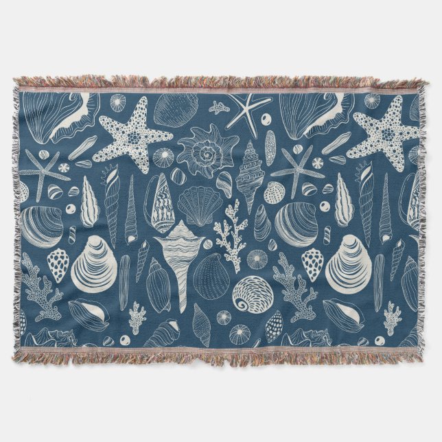 Couverture Coques de mer sur bleu foncé (Devant)