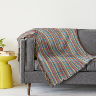 Couverture Couleur de Knit multi-couleur look Motif rayé con