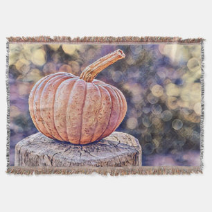 Couverture Couleurs de chute vintage automne citrouilles aqua