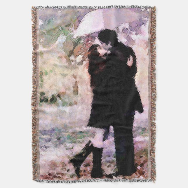 Couverture Couple en amour S'embrasser dans la pluie Art Abst (devant Vertical)