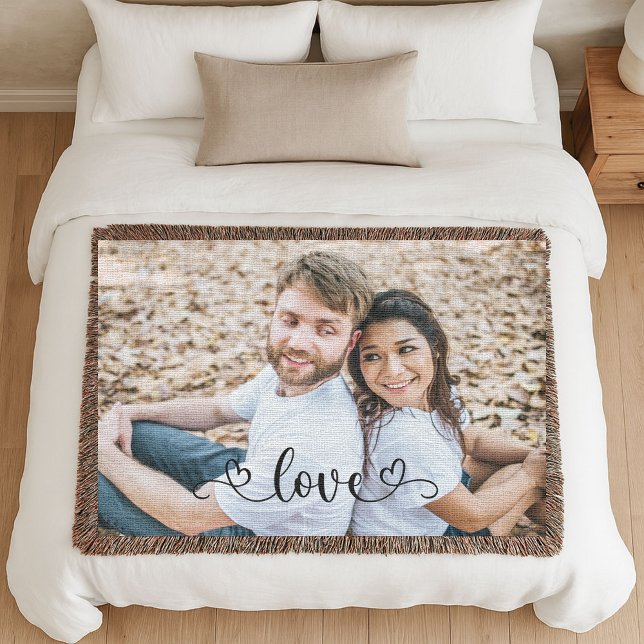 Couverture Couple Love Modern Anniversary Photo Woven (Créateur téléchargé)