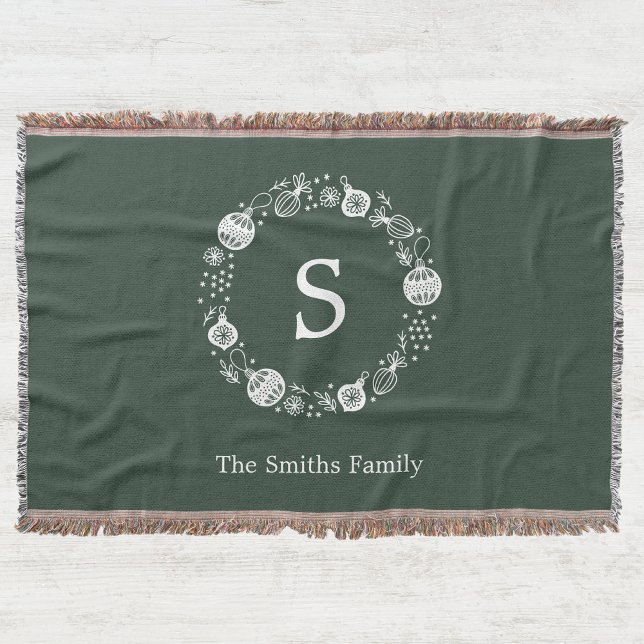 Couverture Couronne de Noël Monogramme personnalisée (Créateur téléchargé)