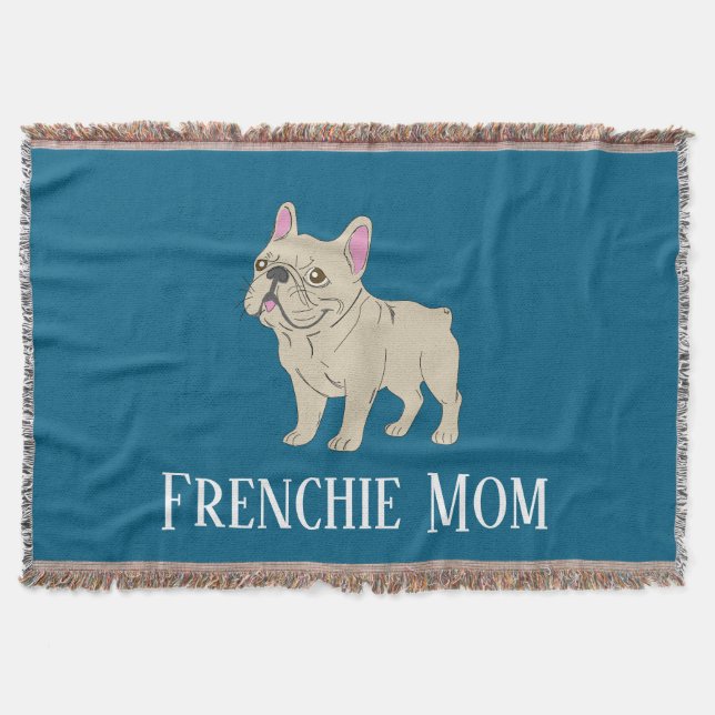 Couverture Coussin de jeté de maman Frenchie (Devant)