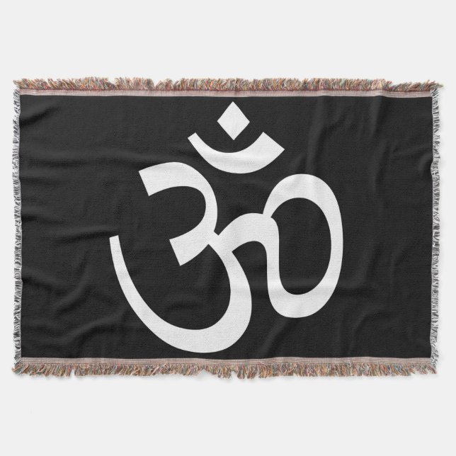 Couverture Coussin noir Om (Devant)