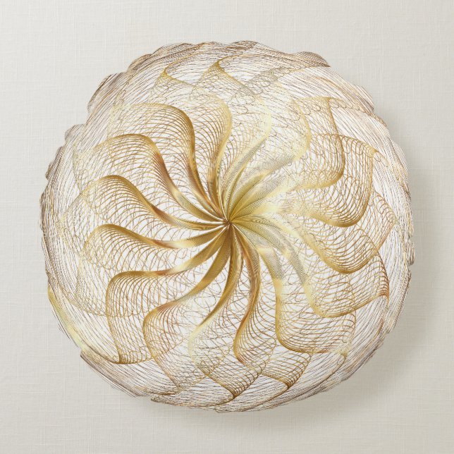 Couverture Coussin ronde Golden Elegance (Devant)