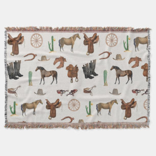 Couverture Cowboy Cowgirl Western Rodeo Pays Motif
