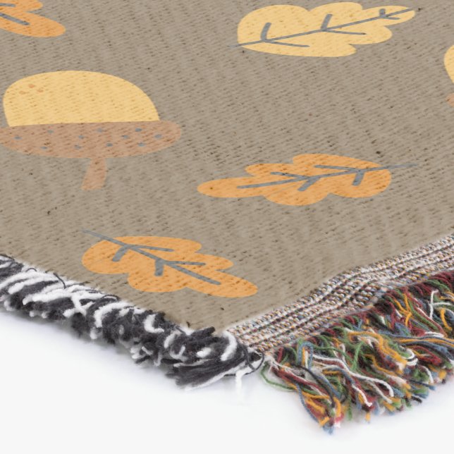 Couverture Cozy Fall Vibe" Acorn & Oak Leaf (Coin)