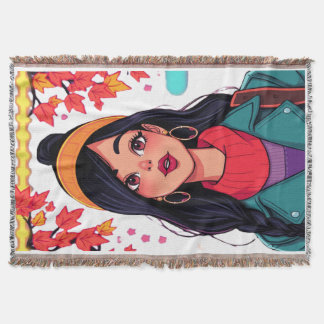 Couverture Cozy Sherpa Throw Blanket – Autumn Girl Art, Perfe