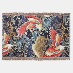 Couverture CRANES DE VOL, VAGUES, FLEURS DE PRINTEMPS Japonai