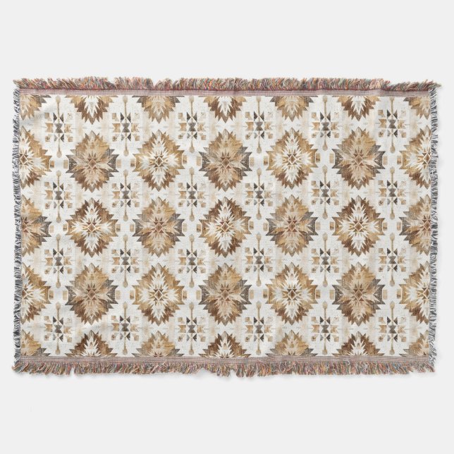 Couverture Cream Brown Native Tribal (Devant)
