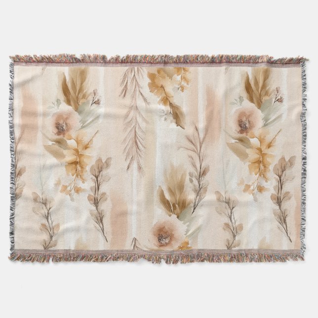 Couverture Crème Rustique Floral Boho (Devant)
