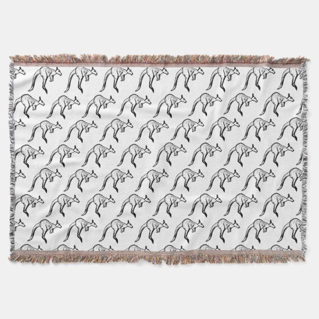 Couverture Crochet noir et blanc Kangaroo (Devant)