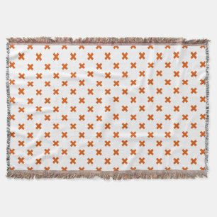 Couverture Crochets orange sur blanc