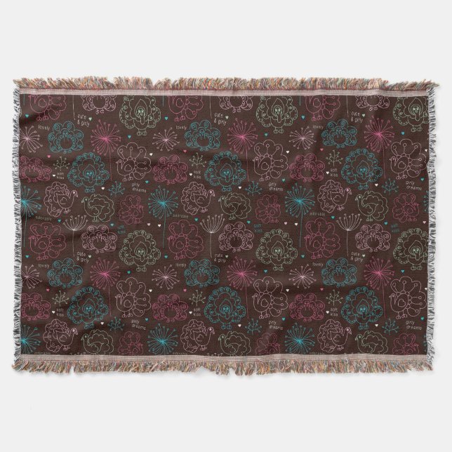 Couverture cru de papier peint de l'Inde de fleur de paon (Devant)