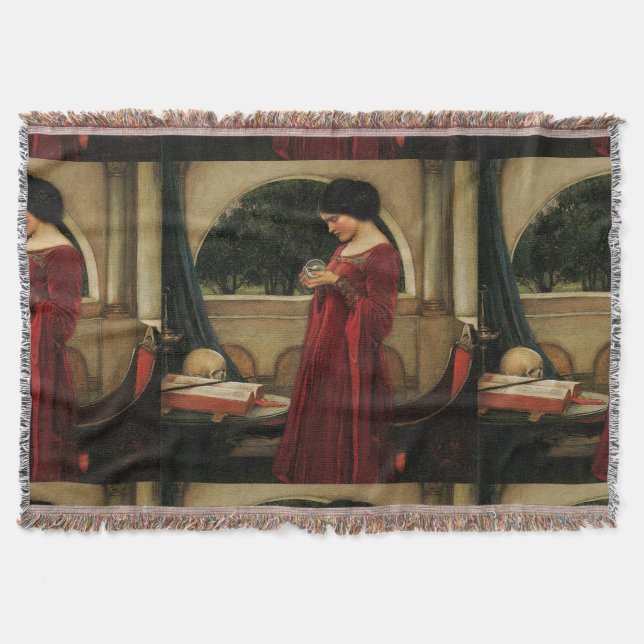 Couverture Crystal Ball Woman Waterhouse Peinture (Devant)