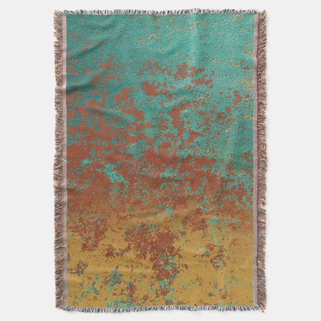 Couverture Cuivre Turquoise Bleu Orange Texture Brown (devant Vertical)