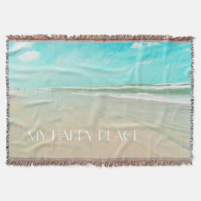 Couverture Customisé My Happy Place Beach Seascape (Devant)