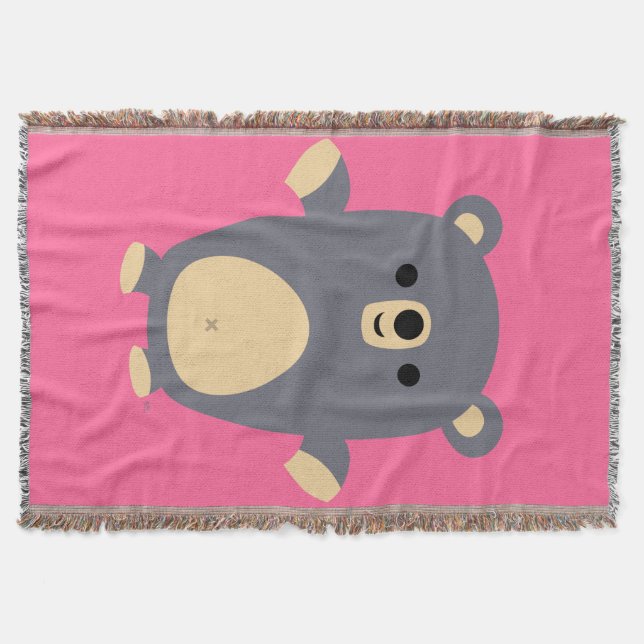 Couverture Cute Big Blue Cartoon Ours Lancer Blanket (Devant)