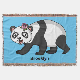 Couverture Cute happy panda bear with flower cartoon