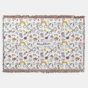 Couverture Cute Kawaii Motif nom personnalisé jeter couvertur