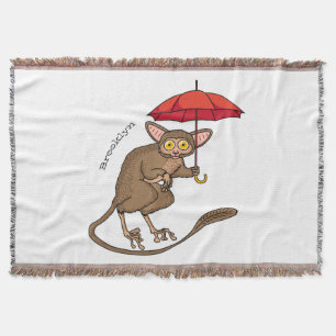 Couverture Cute Tarsier avec dessin animé parapluie