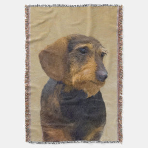 Couverture Dachshund (À poils durs) Peinture Chien Art origin