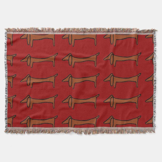 Couverture Dachshund Abstrait et rouge (Devant)