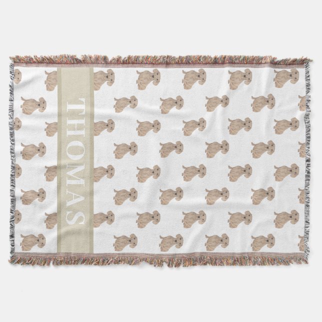 Couverture Dachshund personnalisé (poil lisse, rouge) (Devant)