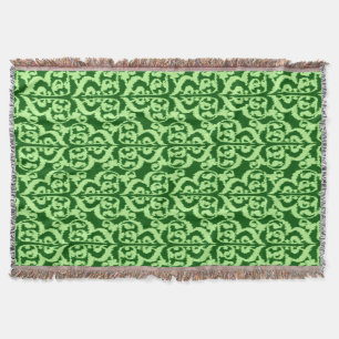 Couverture Damassé mauresque Ikat - pin et vert menthe