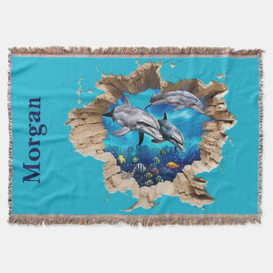 Couverture Dauphin personnalisé - Cadeau pour enfants et adul