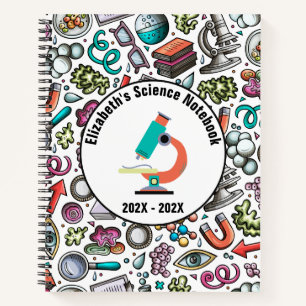 Couverture de cahier de sciences personnalisée - V
