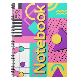 Couverture de cahier rétro Memphis