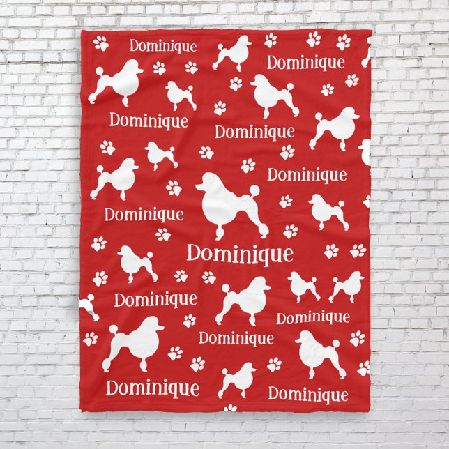 Couverture de caniche personnalisée Cadeau Amoureu (Personalized poodle blanket gift)