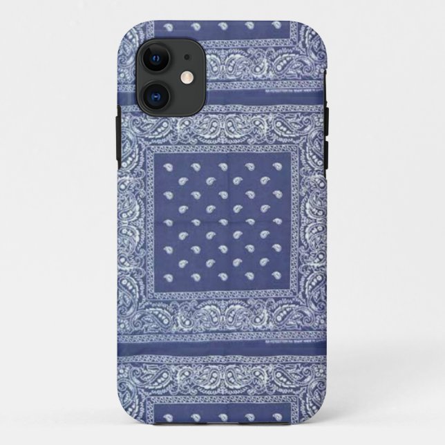 couverture de coque iphone bleu bandana (Dos)