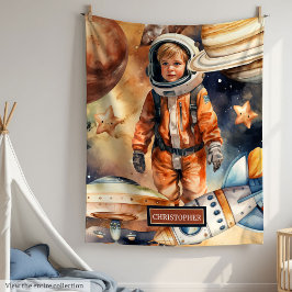 Couverture de garçon personnalisée Astronaut planè