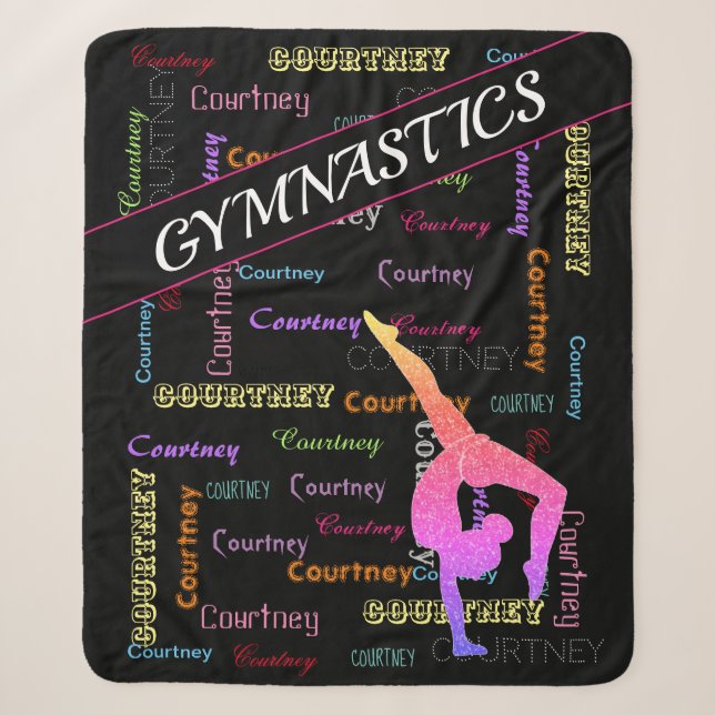 Couverture de gymnastique avec son nom partout (Devant)