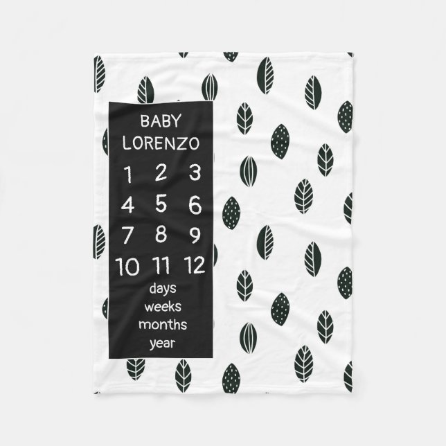 Couverture de jalon Feuille moderne pour bébé (Devant)